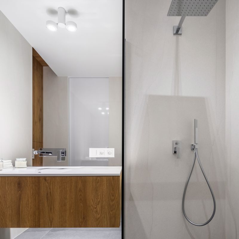 Contemporary Shower with Fixtures